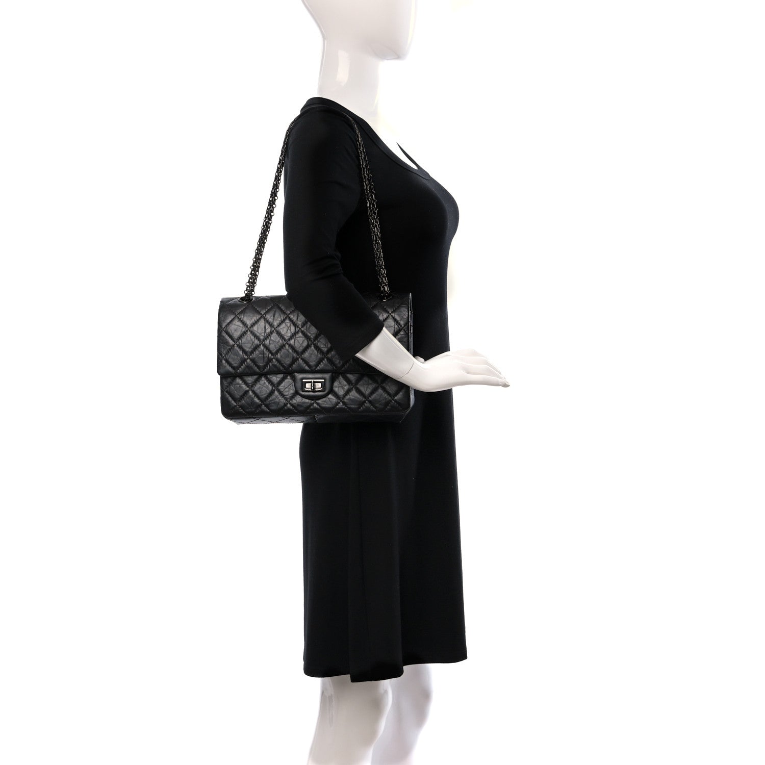 Chanel Aged Calfskin Quilted 2.55 Reissue 226 Flap So Black 2 of 11
