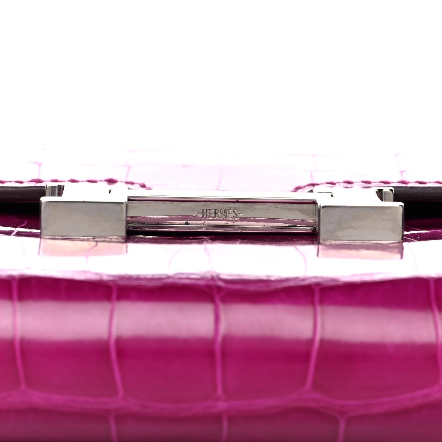 Hermes Shiny Alligator Constance Long Wallet Rose Scheherazade 16 of 24