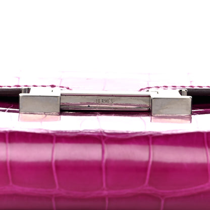 Hermes Shiny Alligator Constance Long Wallet Rose Scheherazade 16 of 24