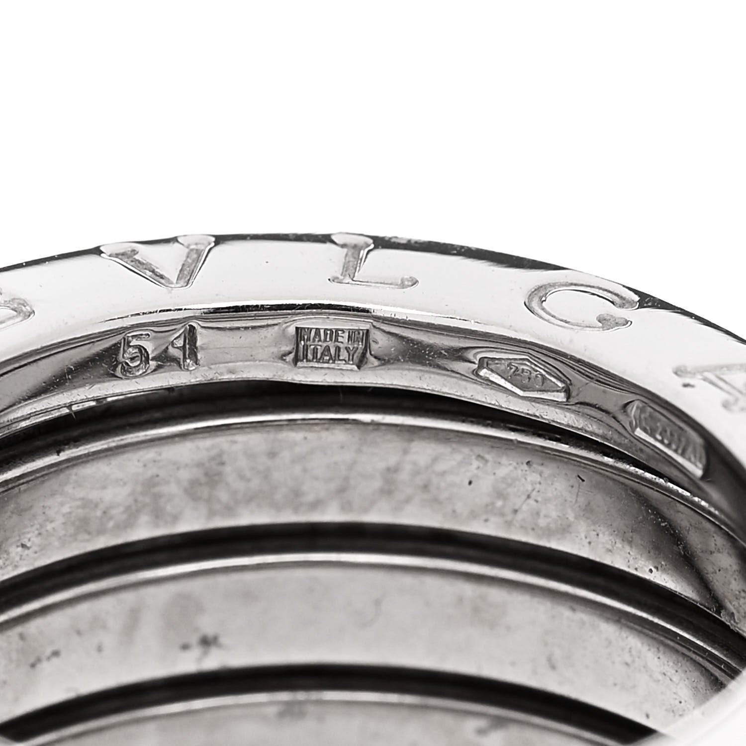 Bulgari 18K White Gold B.Zero1 Four-Band Ring 51 5.75 5 of 6