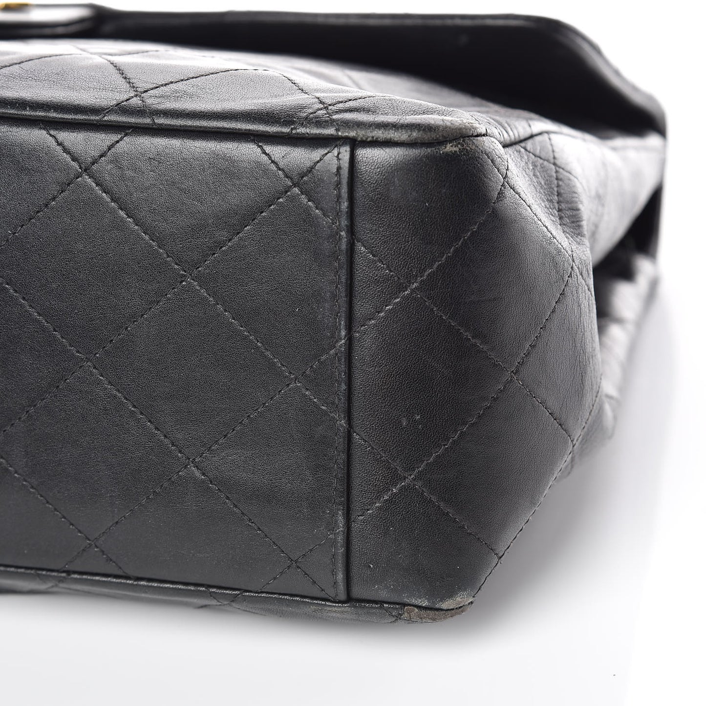 Lambskin Quilted XL Jumbo Single Flap Black