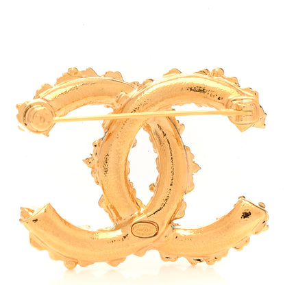 Chanel Metal Crystal Strass CC Brooch Gold 3 of 5