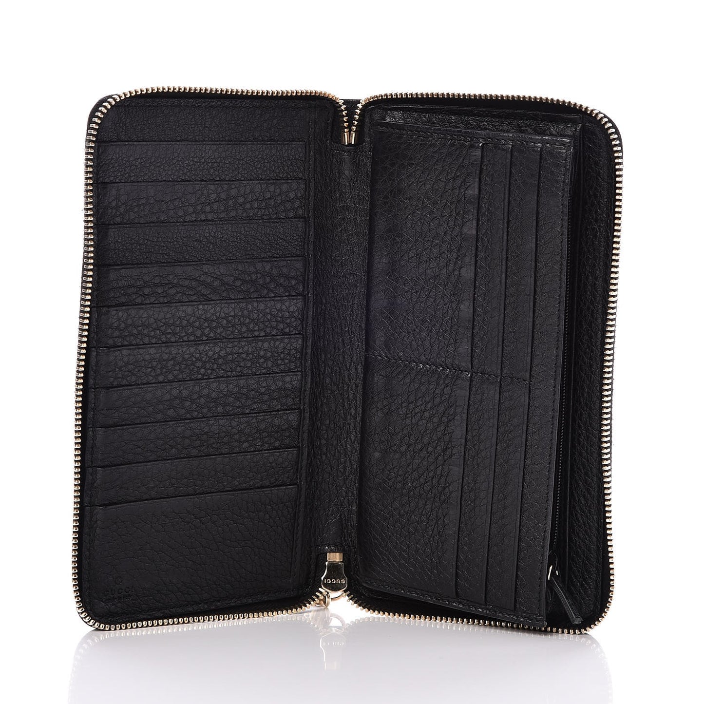 Calfskin Soho Zip Around Wallet Black