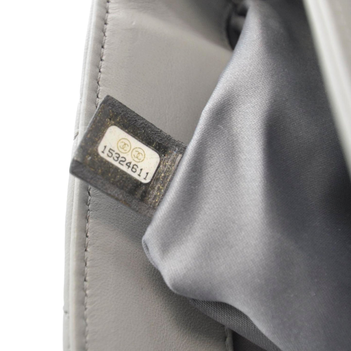 Lambskin Quilted 3 Flap Grey