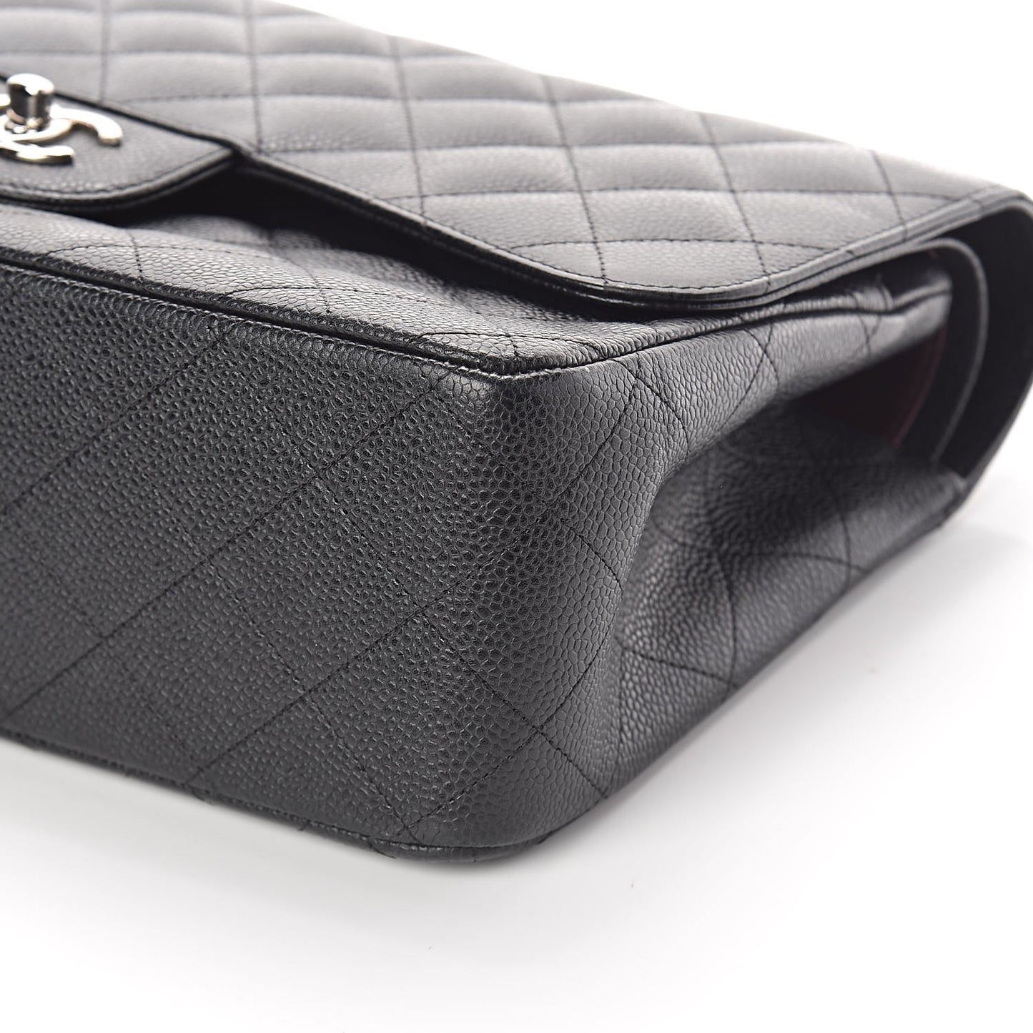 Caviar Quilted Jumbo Double Flap Black