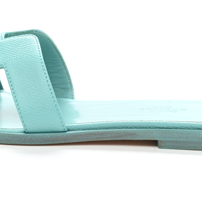 Hermes Epsom Oran Sandals 37 Bleu Littoral 8 of 12