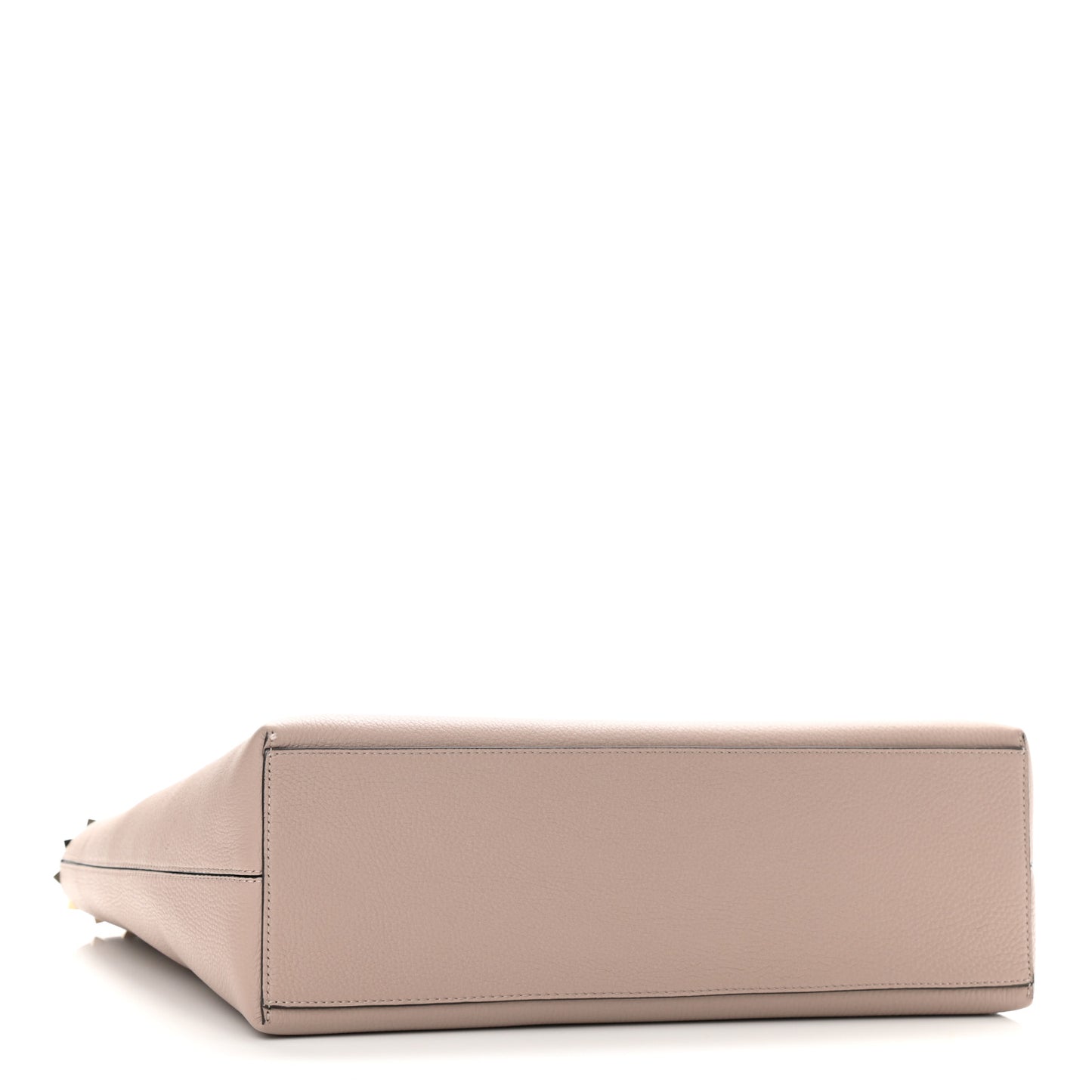 Grained Calfskin Rockstud Shoulder Tote Poudre