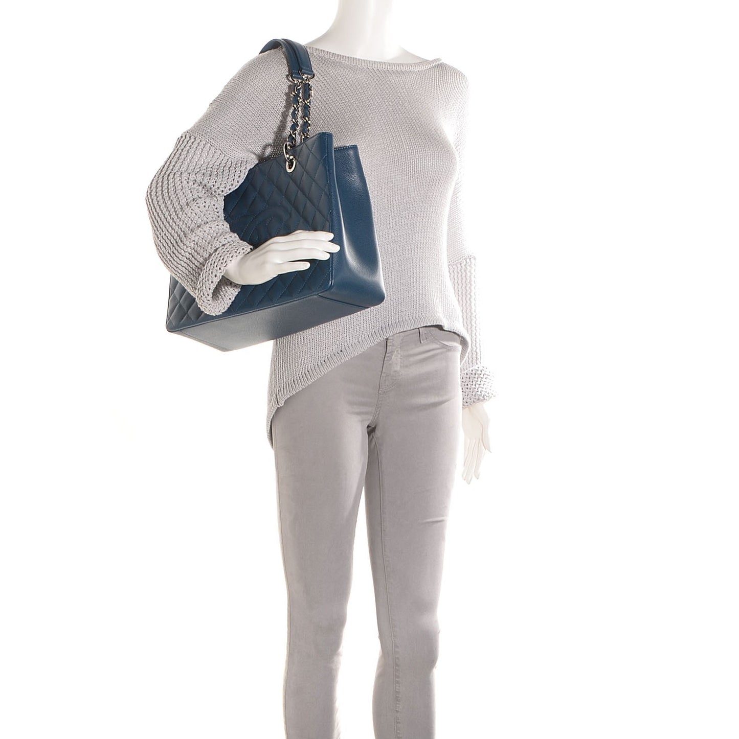 Caviar Grand Shopping Tote GST Dark Blue