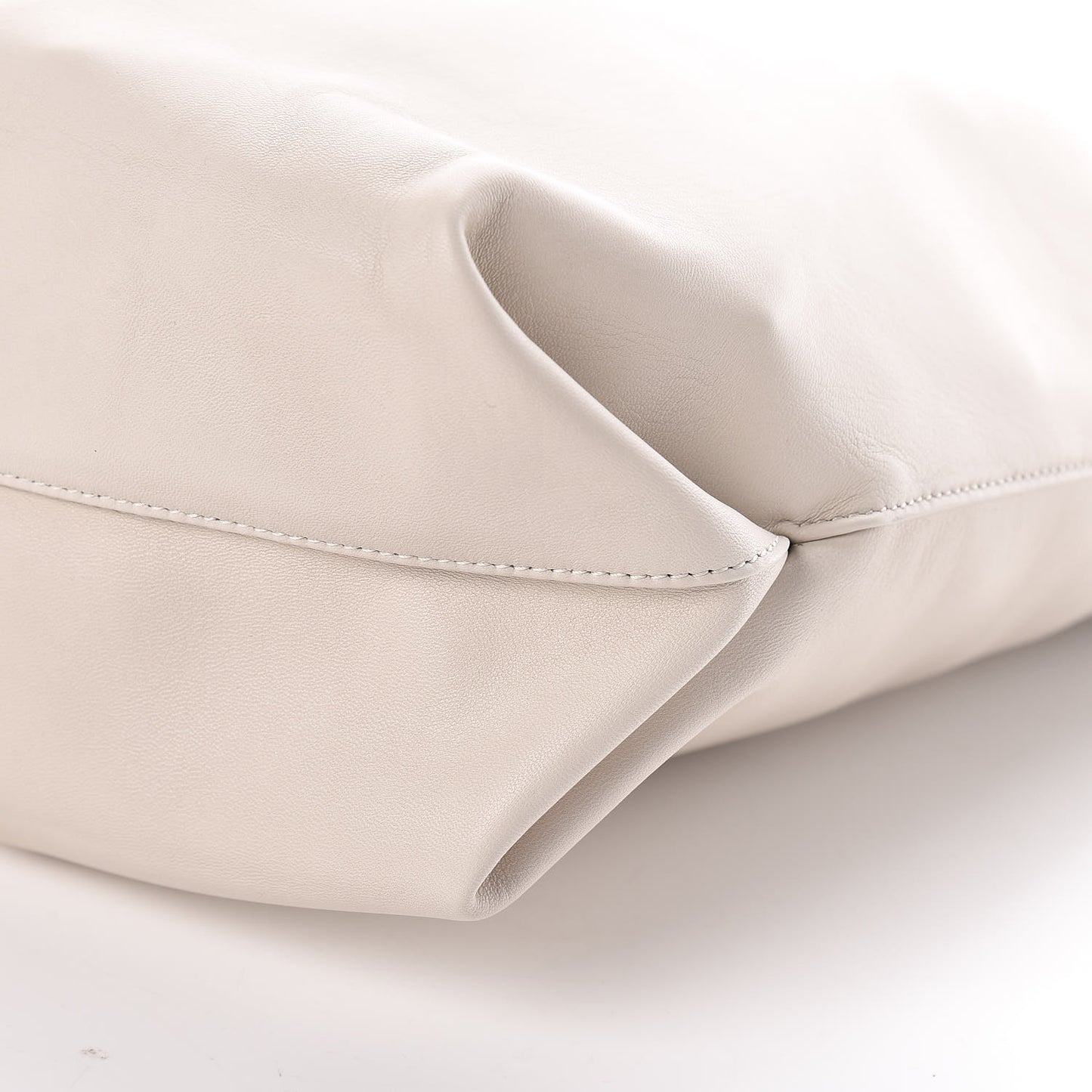 Lambskin Small Teddy Bucket Bag White