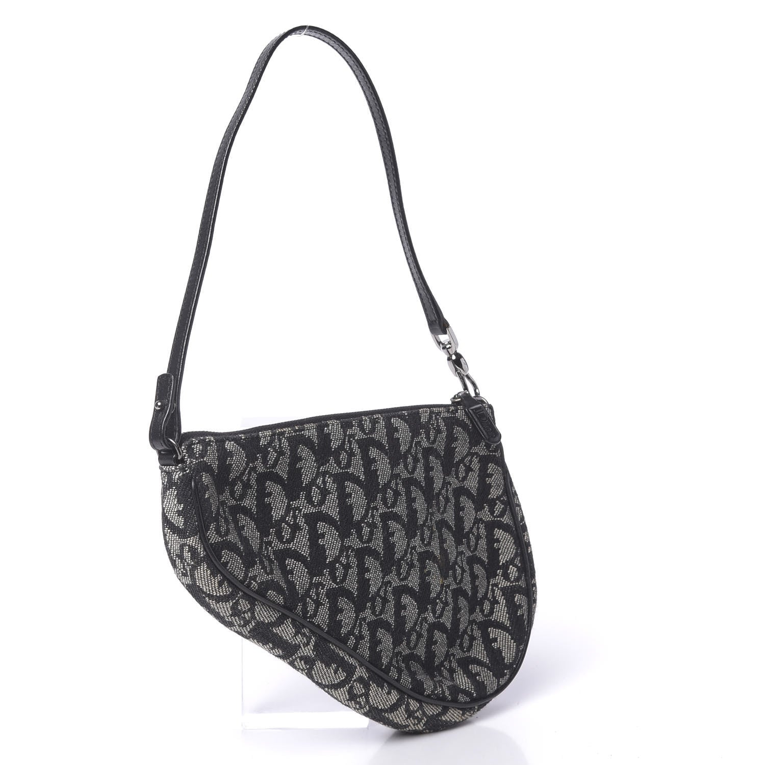 Christian Dior Monogram Mini Saddle Pochette Black 3 of 10