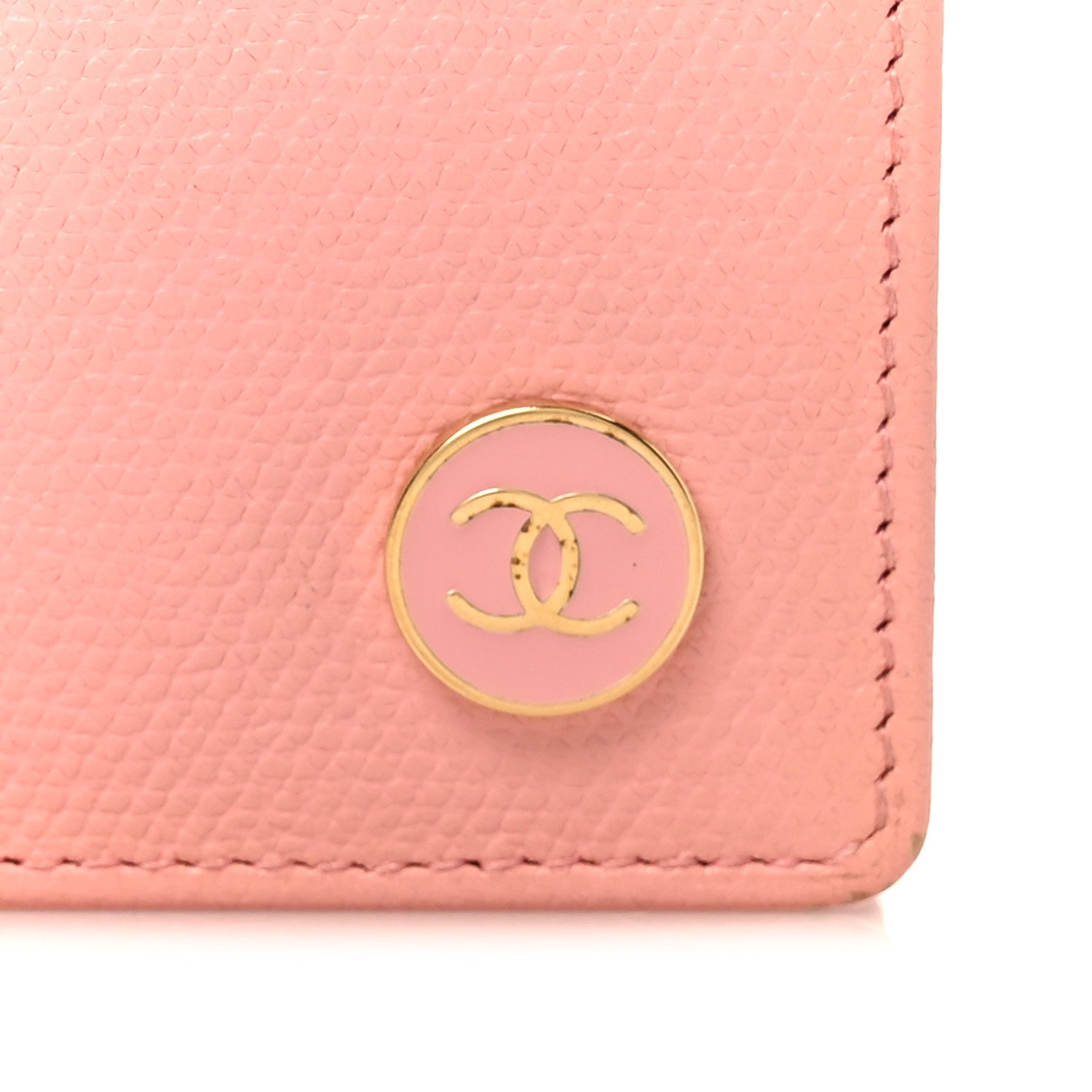 Chanel Caviar CC Button Bi-Fold Wallet Pink 10 of 10