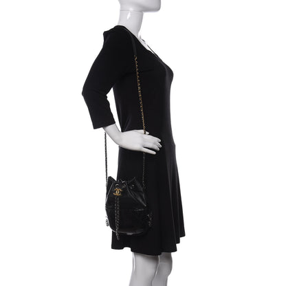 Chanel Patent Goatskin Quilted Small Gabrielle Bucket Black 2 of 11