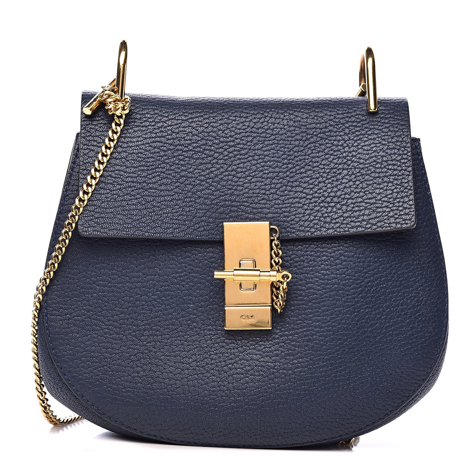 Chloe Grained Lambskin Drew Shoulder Bag Royal Navy 1 of 12