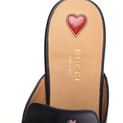 Gucci Calfskin Flower Embroidered Princetown Slippers 40.5 Black 8 of 11