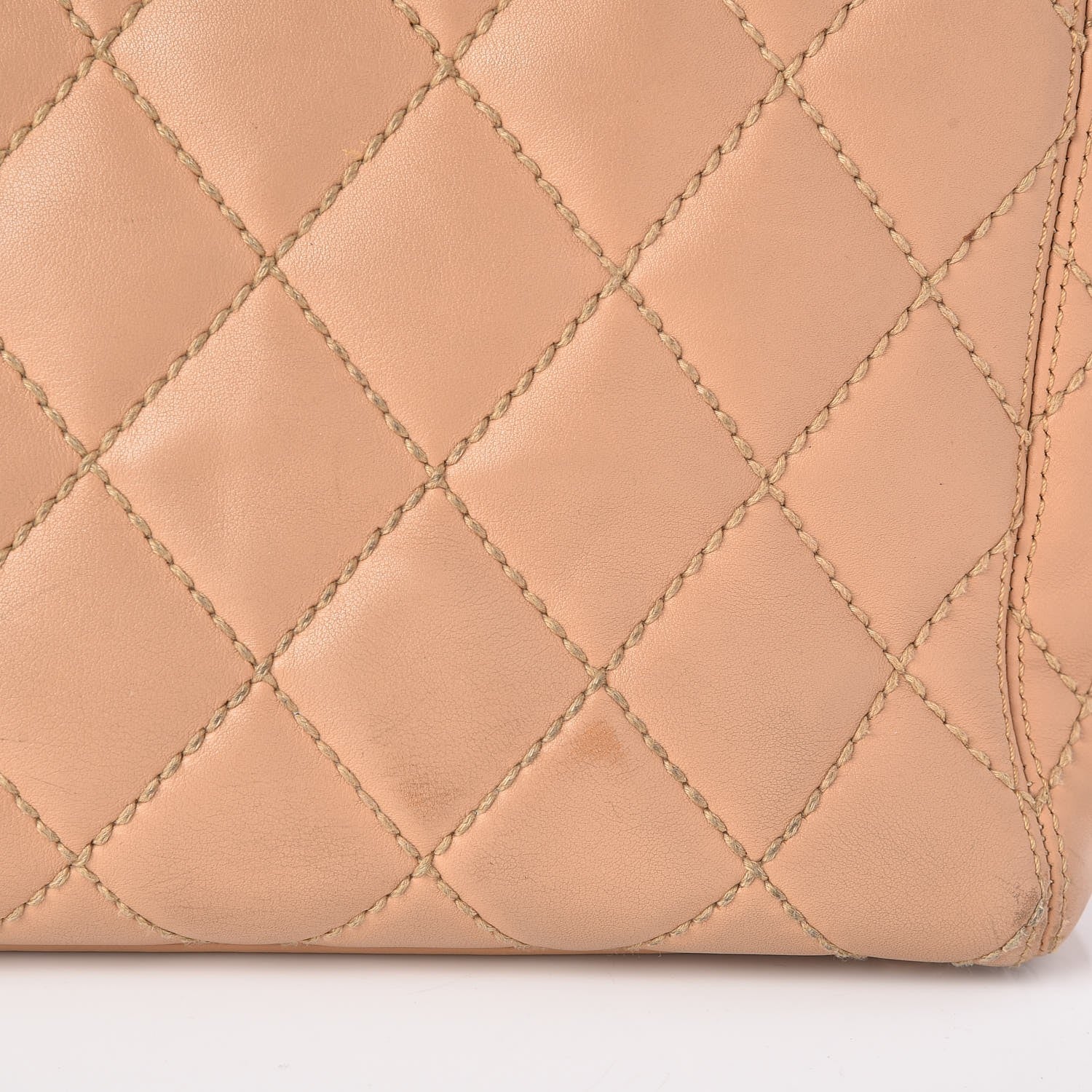 Chanel Calfskin Quilted Tote Beige 9 of 9