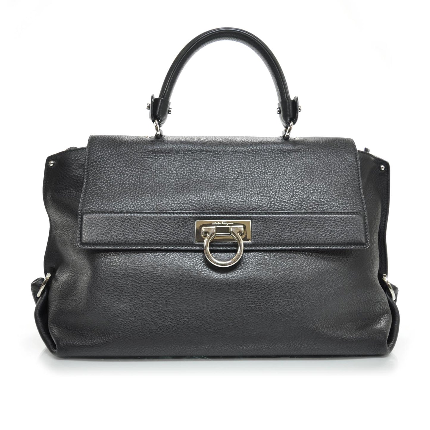 SALVATOREFERRAGAMOLeatherLargeSofiaBlack