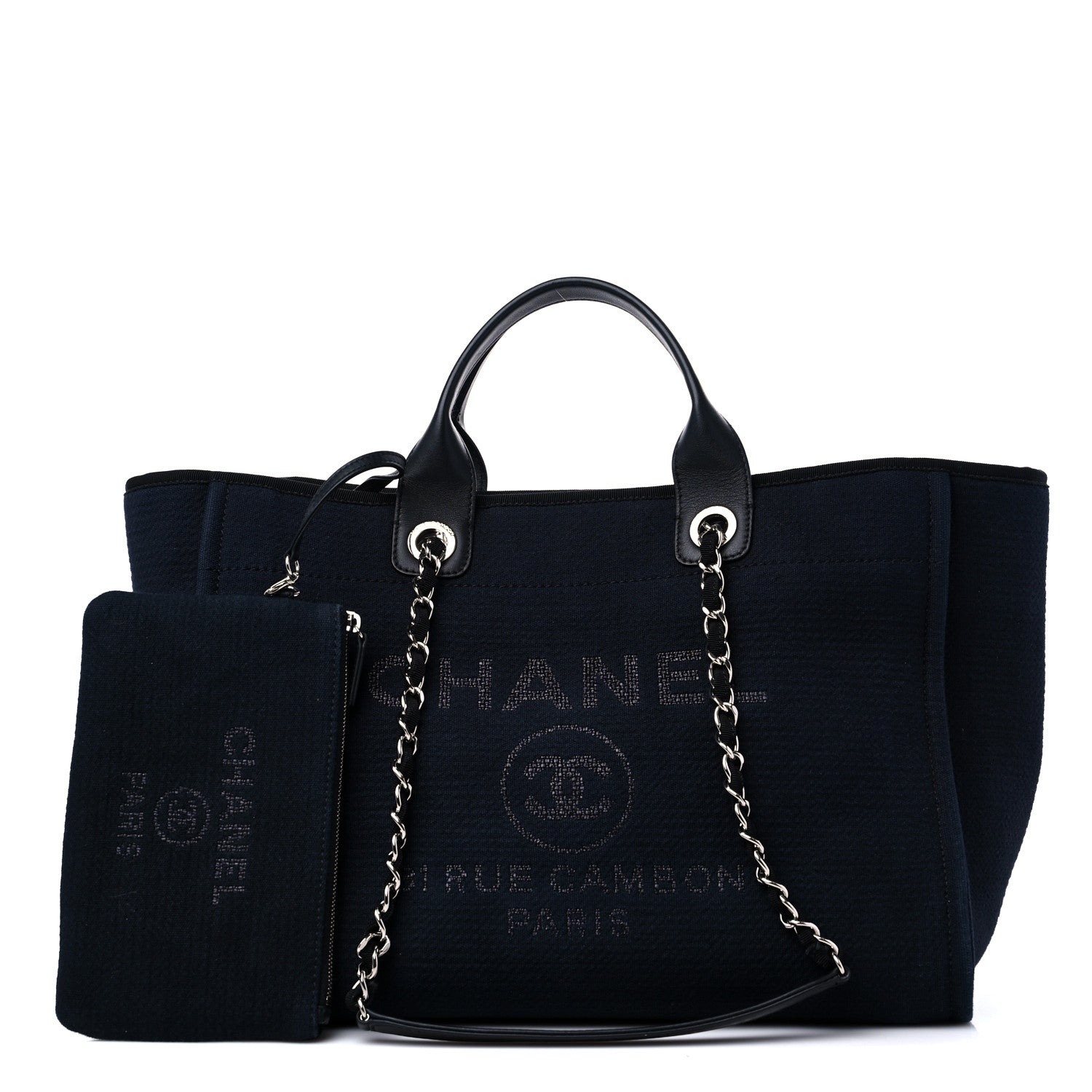 Chanel Mixed Fibers Large Deauville Tote Black 1 of 12