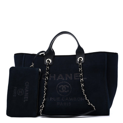 Chanel Mixed Fibers Large Deauville Tote Black 1 of 12