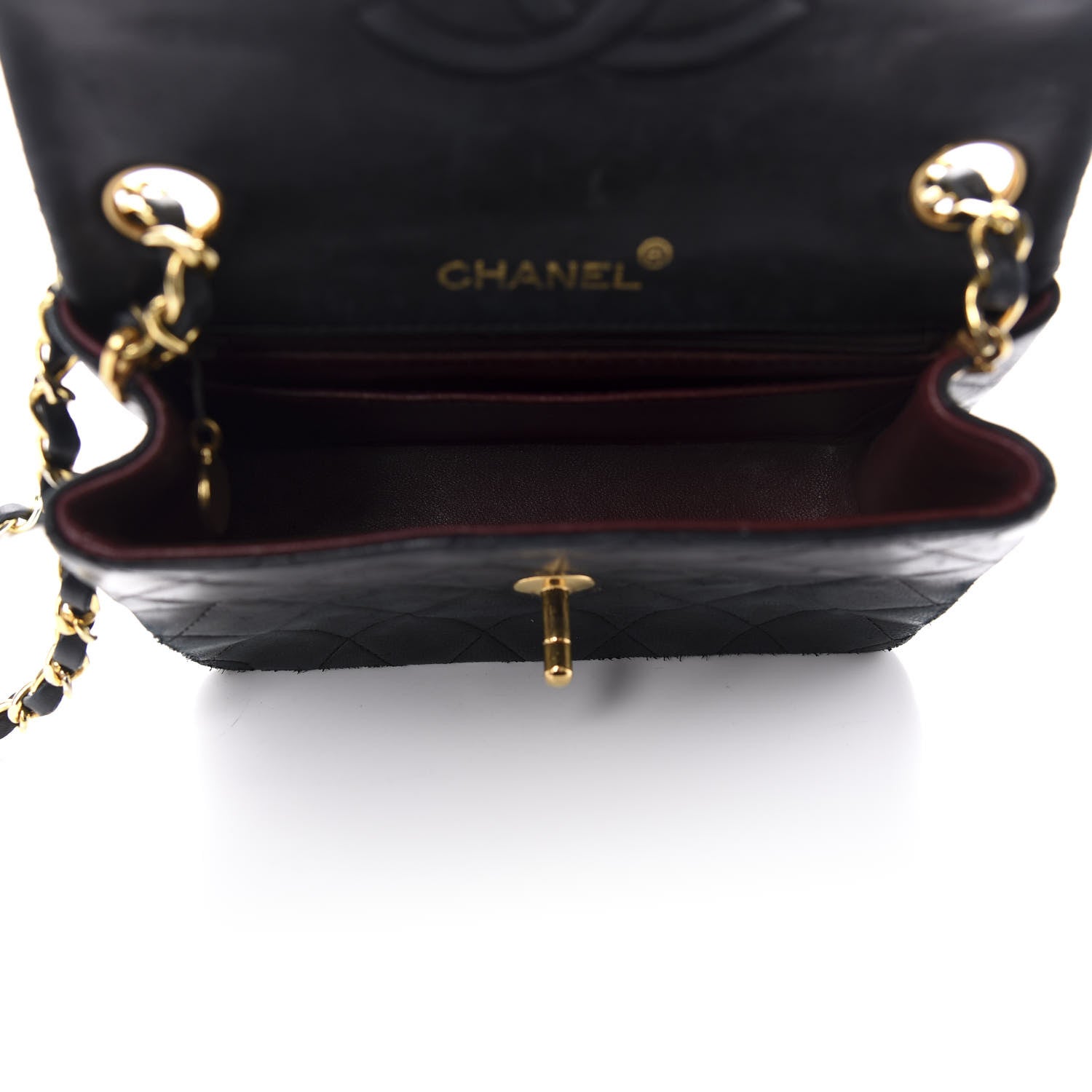 Chanel Lambskin Quilted Mini Square Flap Bag Black 5 of 11