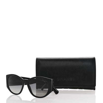 Chanel Acetate Polarized Oval Sunglasses 5411-A Black 8 of 8