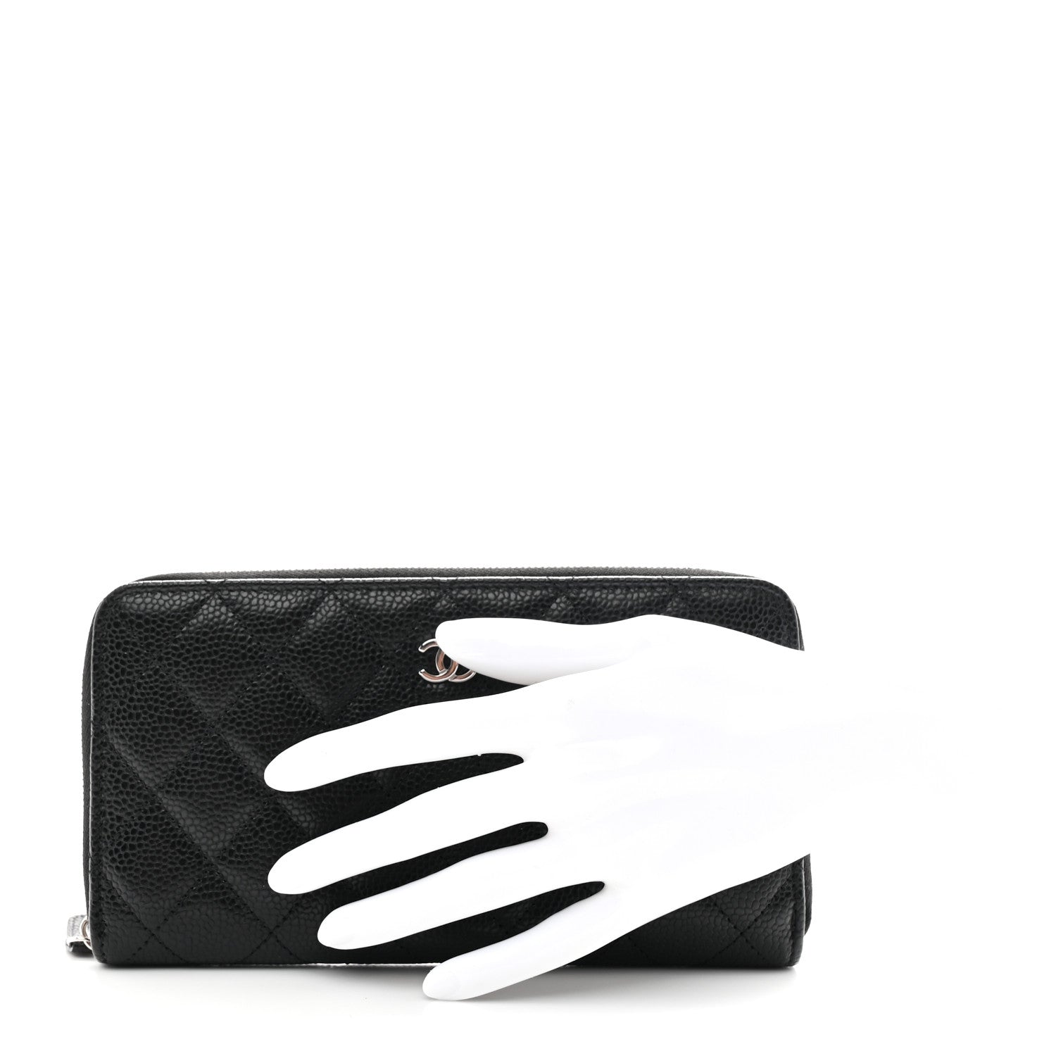 Chanel Caviar Quilted Large Gusset Zip Around Wallet Black 2 of 10