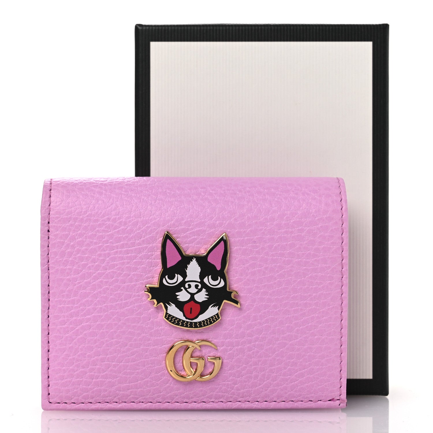 Gucci Dollar Calfskin Bosco Card Case Wallet Malva 11 of 11