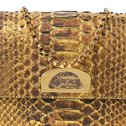 Christian Louboutin Snakeskin Riviera Clutch Gold 7 of 9