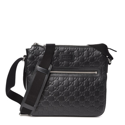 Gucci Guccissima Signature Small Messenger Bag Black 1 of 10