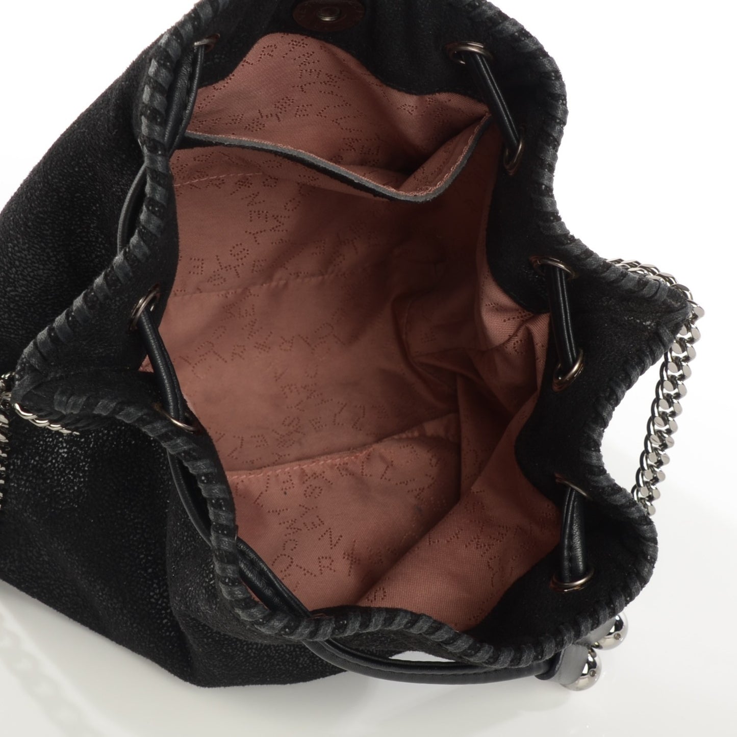 Shaggy Deer Small Falabella Bucket Bag Black