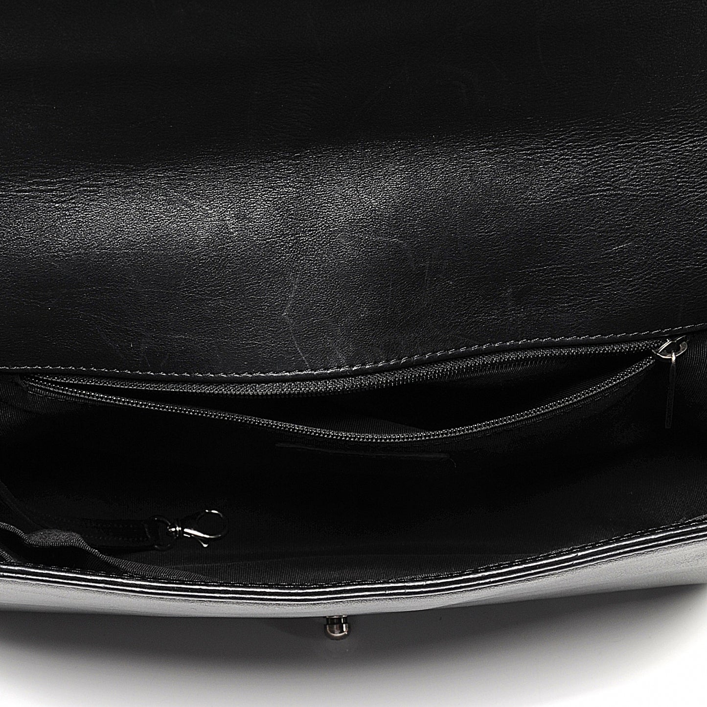 Calfskin Quilted Large Boy Flap Black