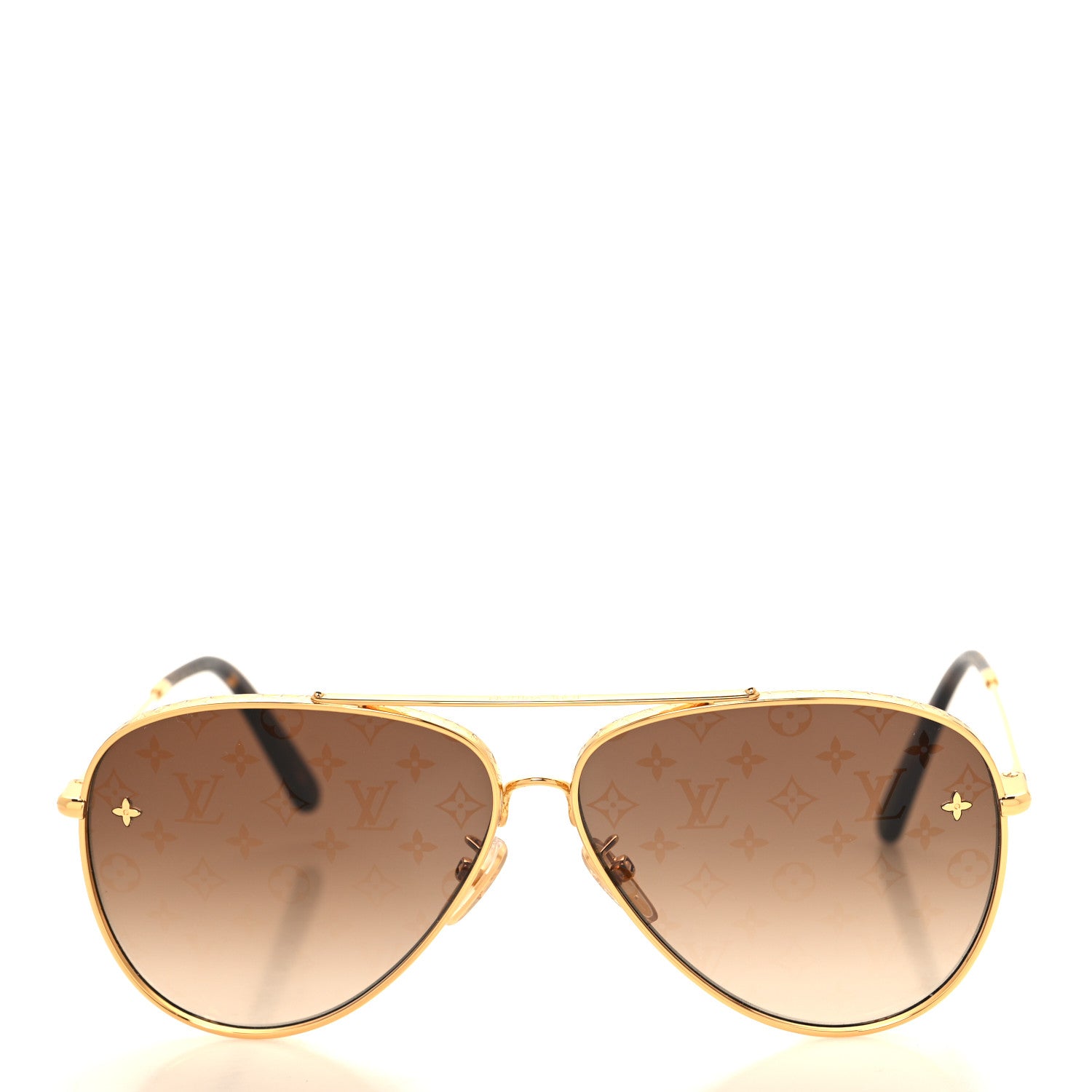 Louis Vuitton Metal The LV Pilot Sunglasses Z1620U Gradient Brown Monogram 2 of 7