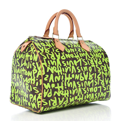 Louis Vuitton Monogram Graffiti Speedy 30 Green 3 of 10