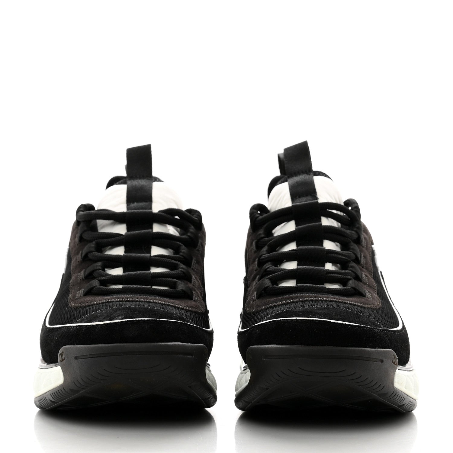 Chanel Velvet Calfskin Mixed Fibers CC Sneakers 41 Black 2 of 7