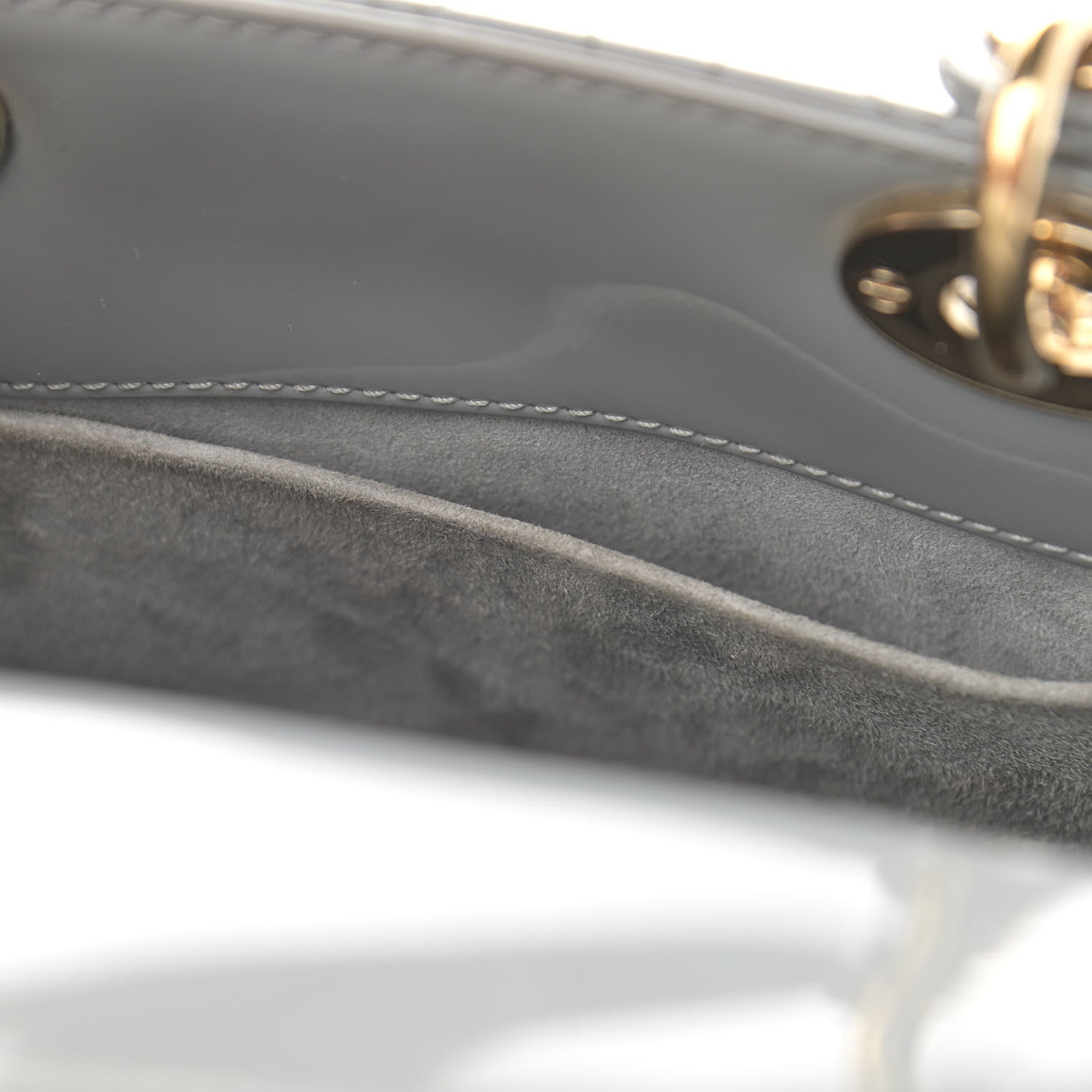 Christian Dior Patent Cannage Small Lady Dior Grey 16 of 18