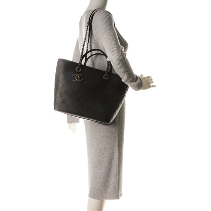 Chanel Calfskin Stitched Medium Shopping Tote Black 2 of 7