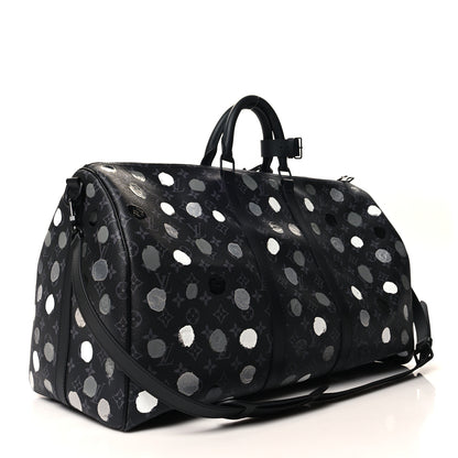 Louis Vuitton LV X YK Monogram Eclipse Keepall Bandouliere 55 Black Silver 2 of 8