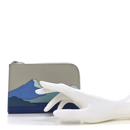 Hermes Togo Swift Endless Road Zip Wallet Gris Perle Bleu De Malte 3 of 8