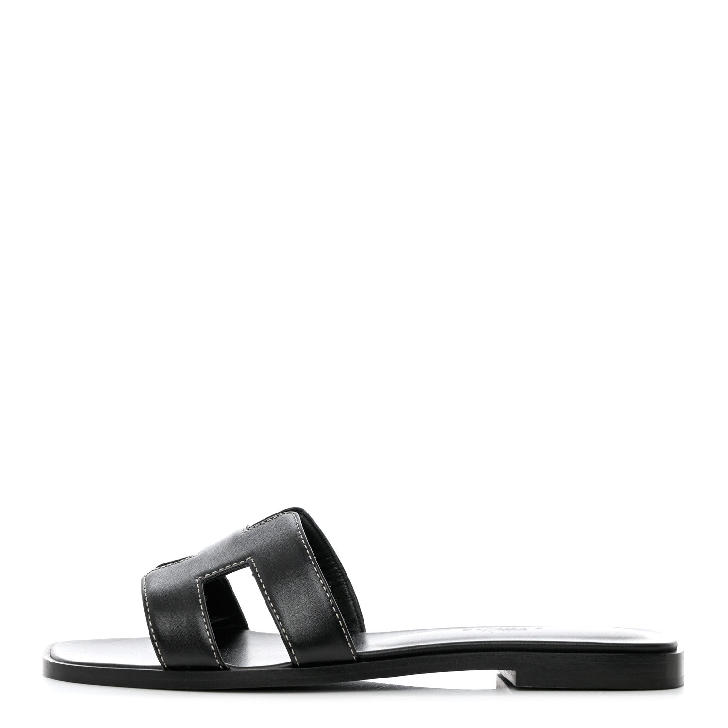 Hermes Box Calfskin Oran Sandals 36 Black 1 of 9