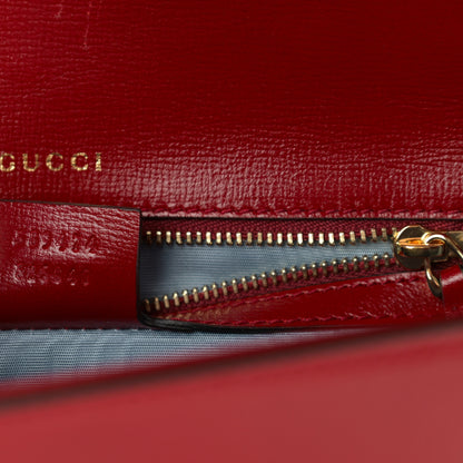 Gucci Textured Calfskin Small Torchon GG Ring Shoulder Bag New Cherry Red 7 of 10