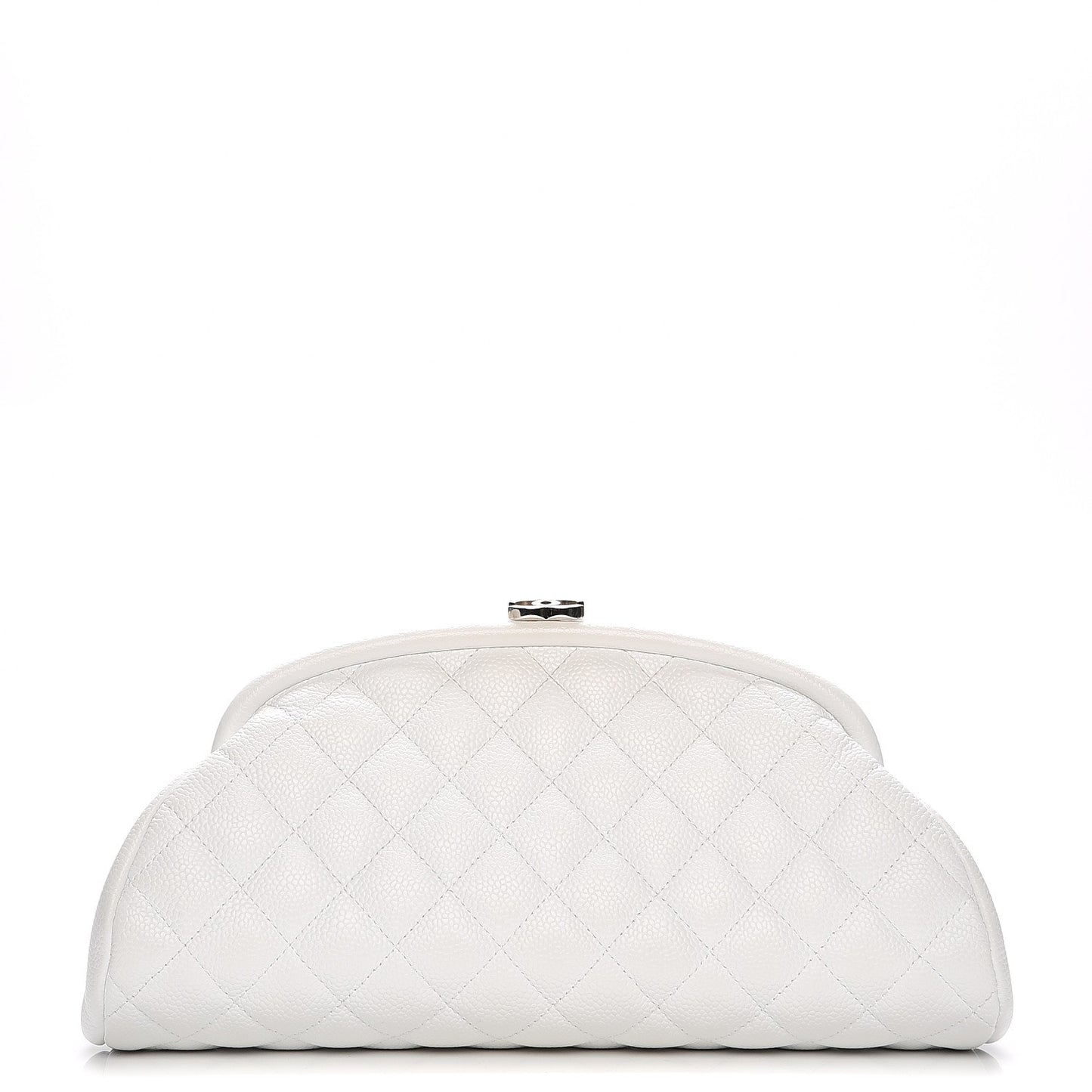 Caviar Quilted Timeless Clutch White