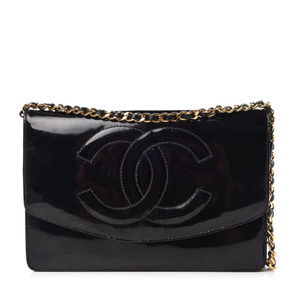 Chanel Patent Timeless CC Wallet On Chain WOC Black 1 of 9