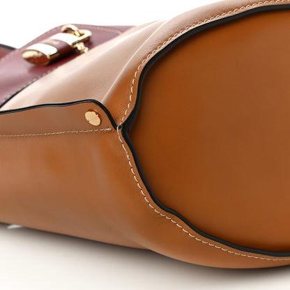 Chloe Shiny Calfskin Goatskin Medium Aby Bi-Color Bucket Bag Autumnal Brown 8 of 9