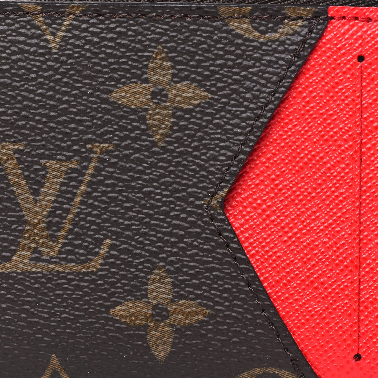 Louis Vuitton Monogram Zipped Romy Card Holder Red 1828916