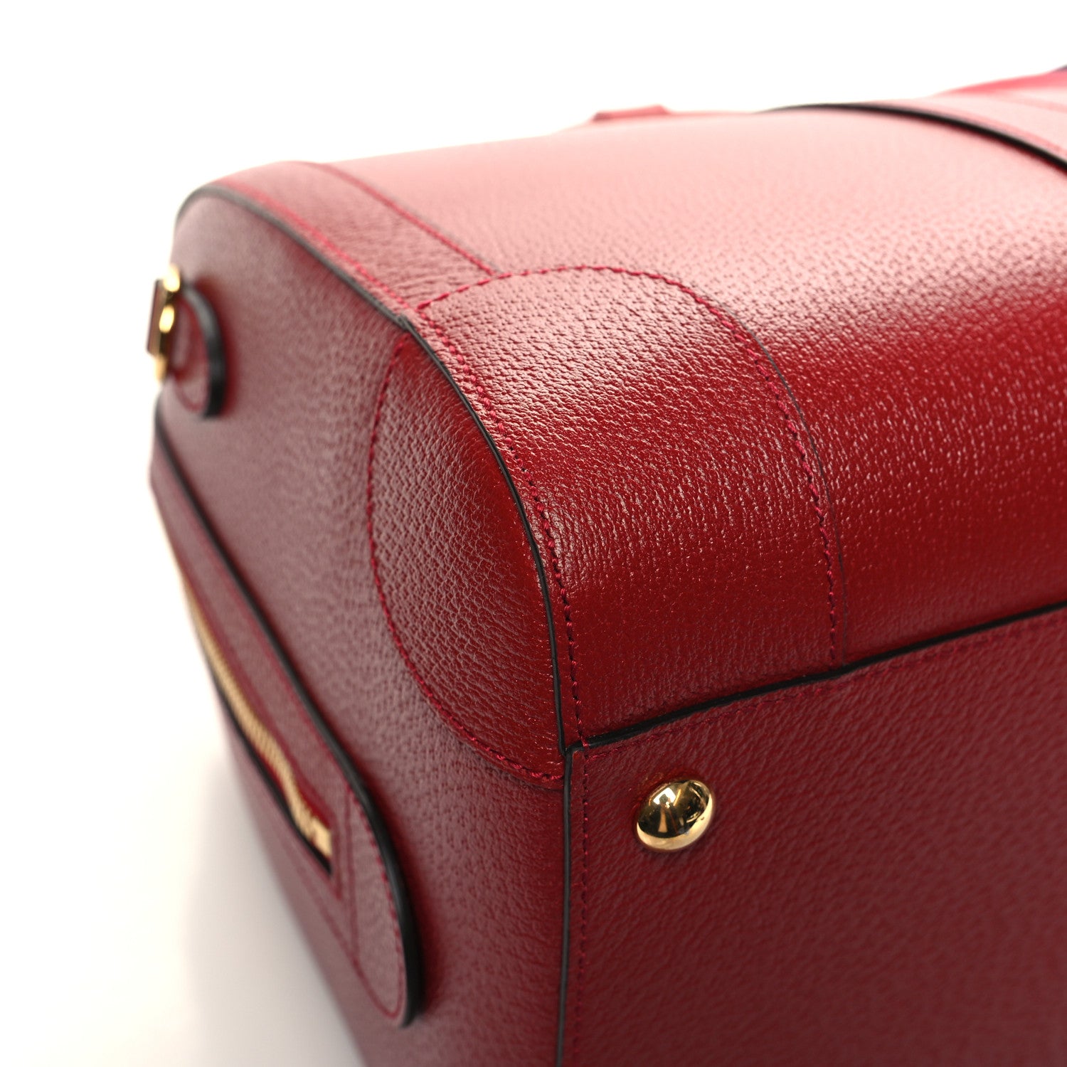 Gucci Textured Dollar Calfskin Web Medium Savoy Duffle Bag Red 10 of 11