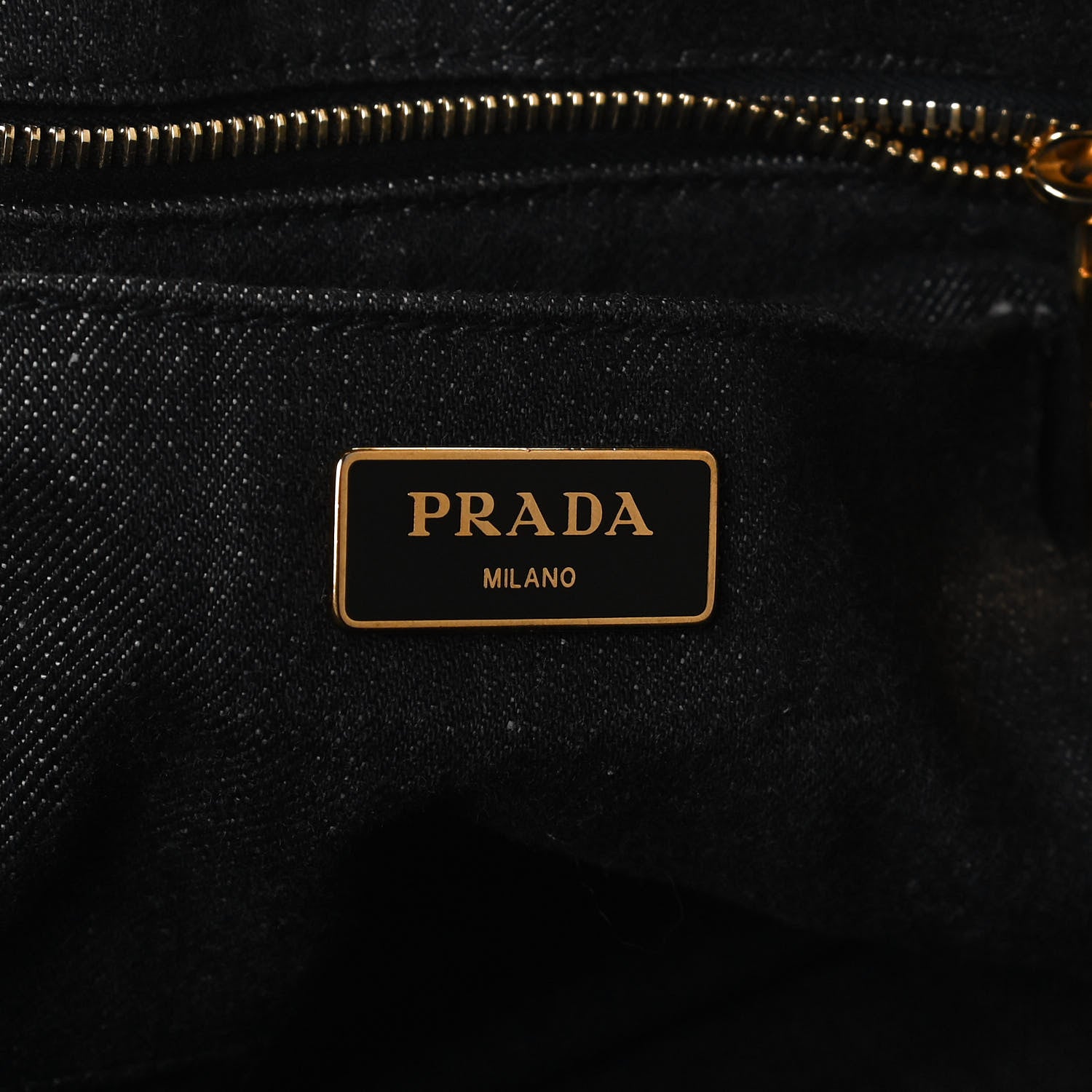Prada Denim Logo Tote Black 6 of 10