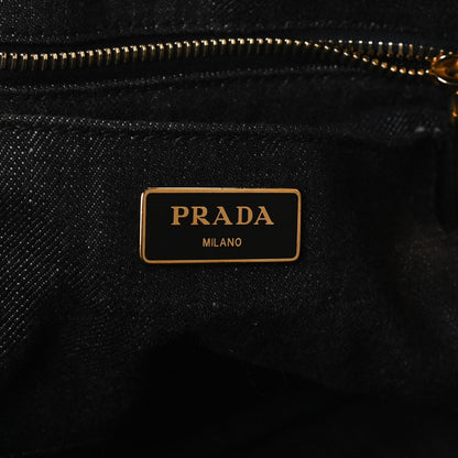 Prada Denim Logo Tote Black 6 of 10
