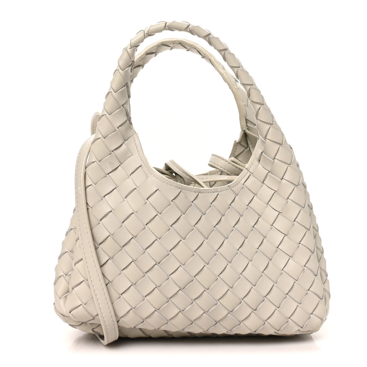 Nappa Intrecciato Baby Campana Shoulder Bag Silica Grey
