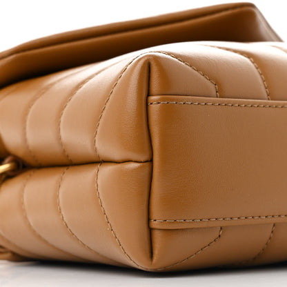 Saint Laurent Calfskin Y Quilted Monogram Toy Loulou Crossbody Bag Dark Natural 9 of 10