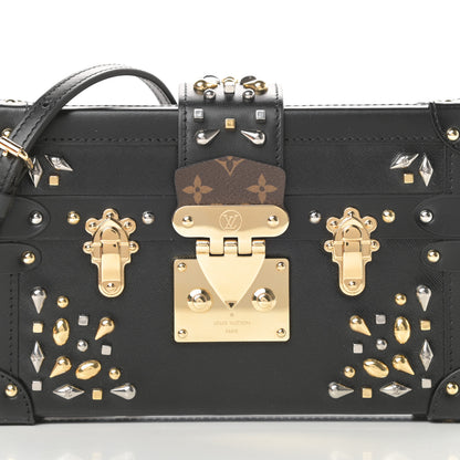 Louis Vuitton Monogram Taiga Studded Petite Malle Black 9 of 13