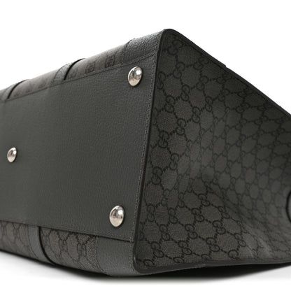Gucci GG Supreme Monogram Textured Dollar Calfskin Large Ophidia Tote Bag Grey Black Graphite Grey 10 of 10